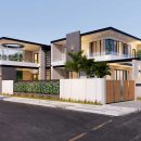 Biệt Thự sân vườn 500 m² hiện đại sang trọng với thiết kế hình khối mạnh mẽ.