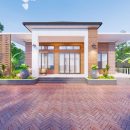 Nhà vườn được thiết kế với sự hoài niệm về nét truyền thống của vật liệu gạch đỏ tự nhiên.